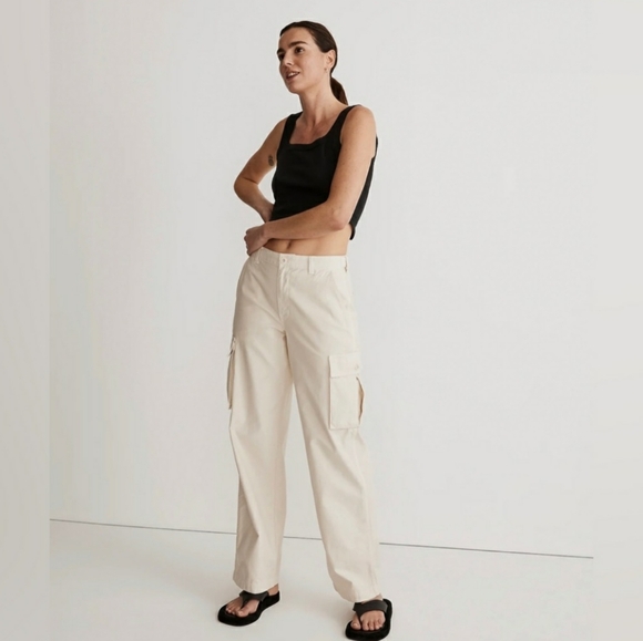 Madewell High Rise Low Slung Cargo Wide Leg Baggy Pants - Picture 1 of 9